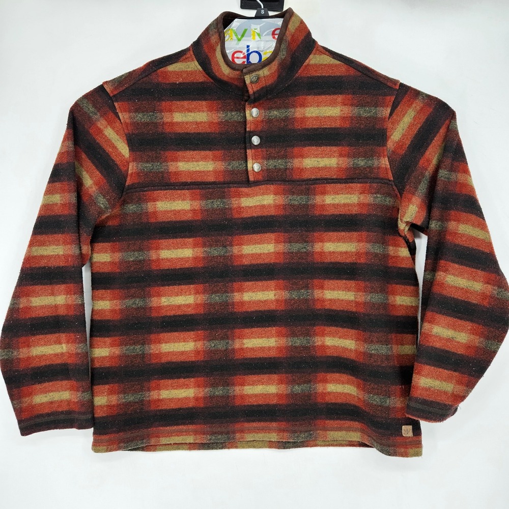 John Wayne Fleece Pullover Mens Large Sweater Long Sleeve Snap Buttons‎